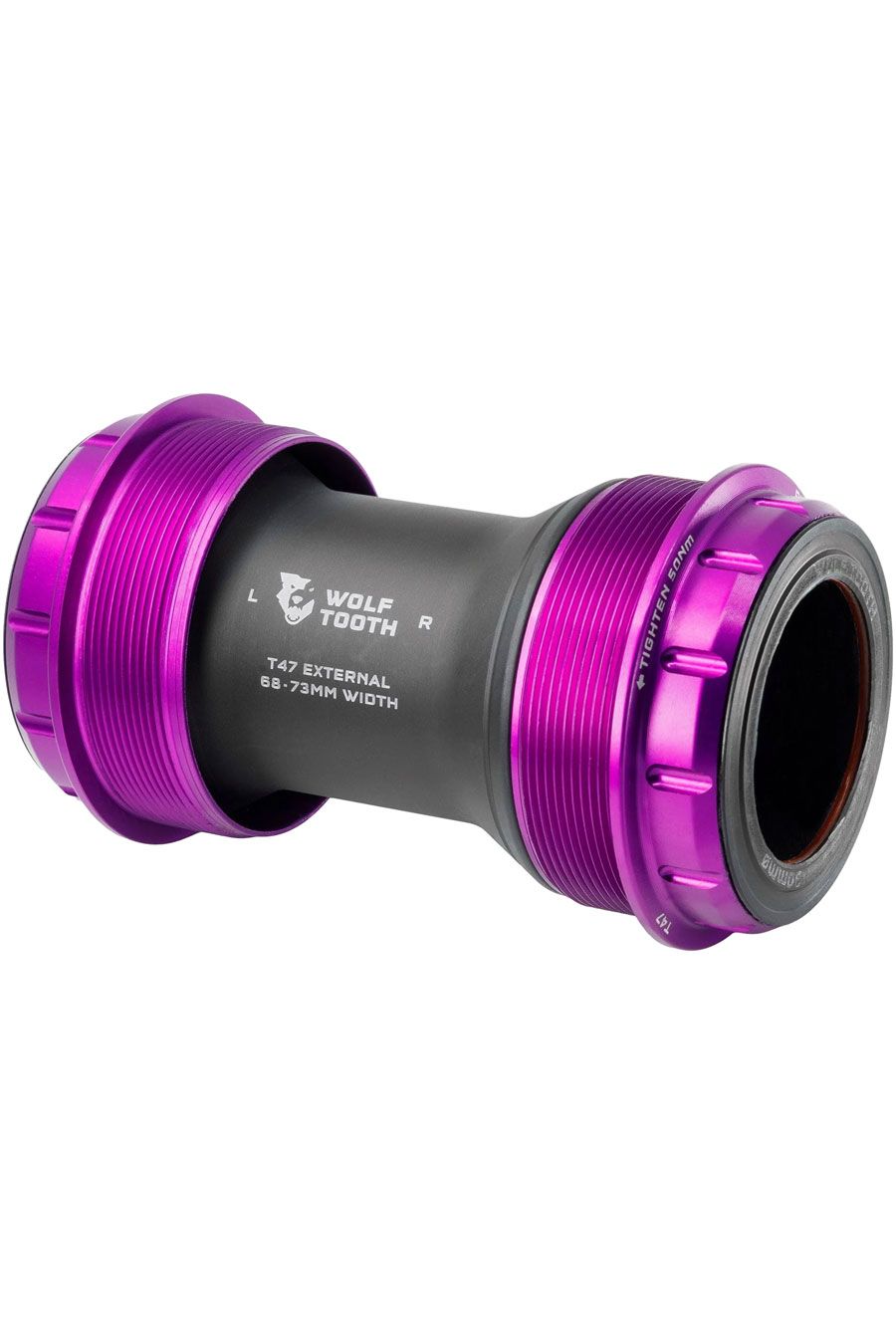 Wolf Tooth T47 External Bottom Bracket - T47 External, 68/73mm, For 30mm Spindle, Ultraviolet Purple