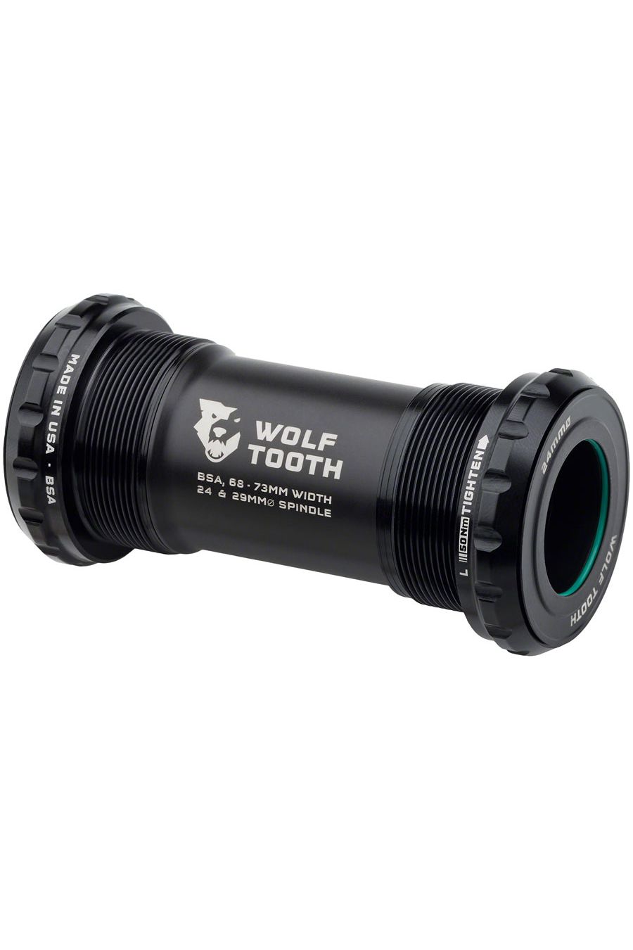 Wolf Tooth Bottom Bracket - English (BSA), 68/73mm, For 24mm Spindle, Black