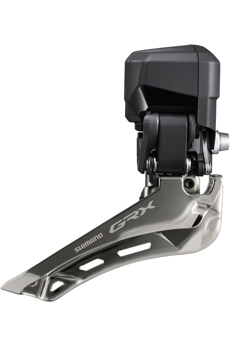 Shimano GRX FD-RX825 Di2 Front Derailleur - 2x12-Speed, Braze-on, Down Swing, For 46-48t Max, Black/Silver